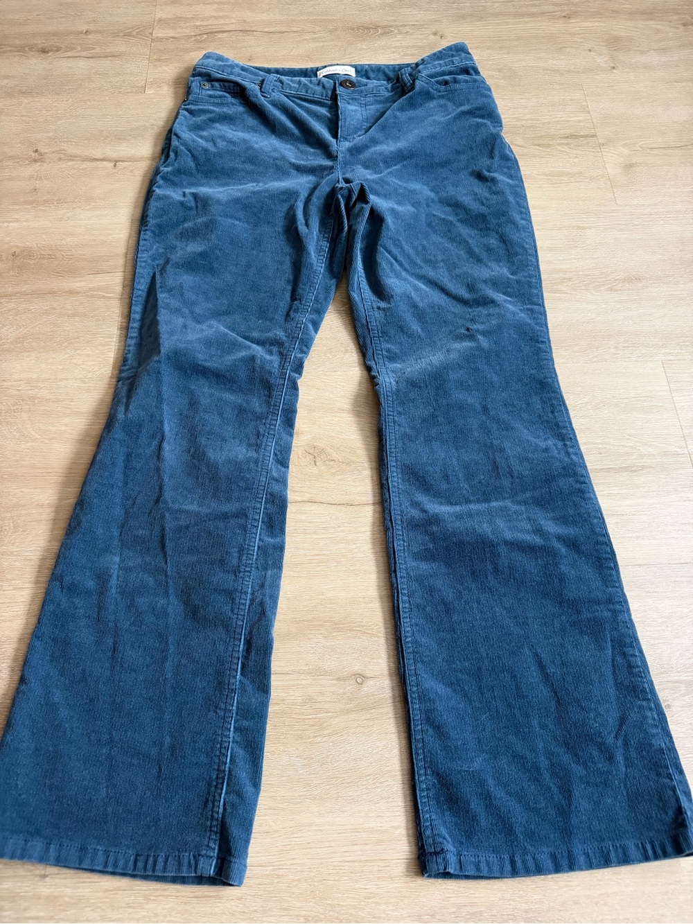 Coldwater Creek Teal Corduroy Pants Flare Size 8 Petite